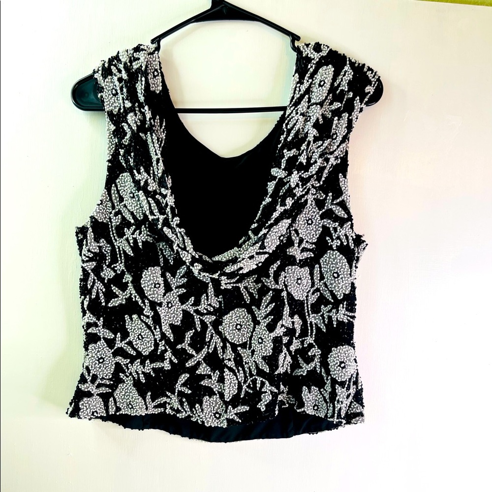 Beady Flowy Floarl Blouse L